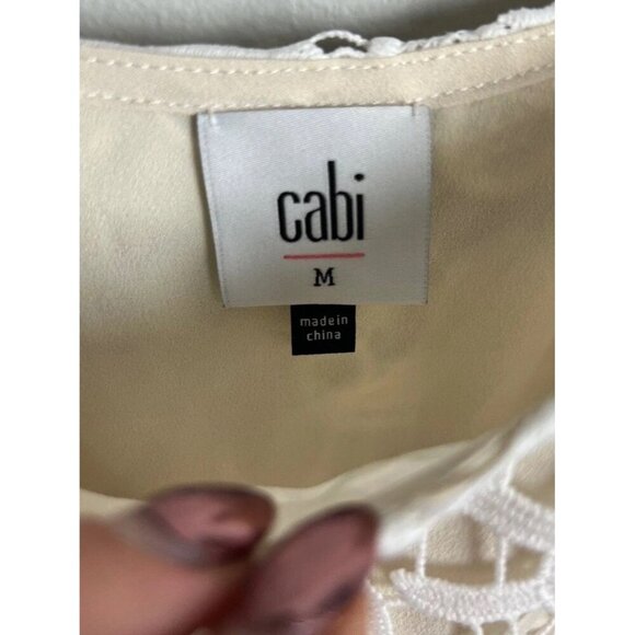 Cabi Lace Overlay Cami Ivory Size Medium Lined Adjustable Style #5254 Women’s - Picture 3 of 8